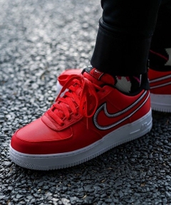 air force 1 reverse stitch red