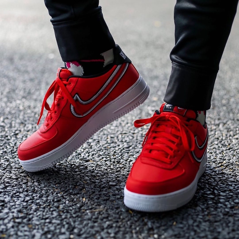 air force 1 reverse stitch red